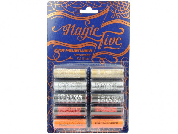 Zink Feuerwerk Magic Five Sternbombetten Kal. 15mm 10er Set