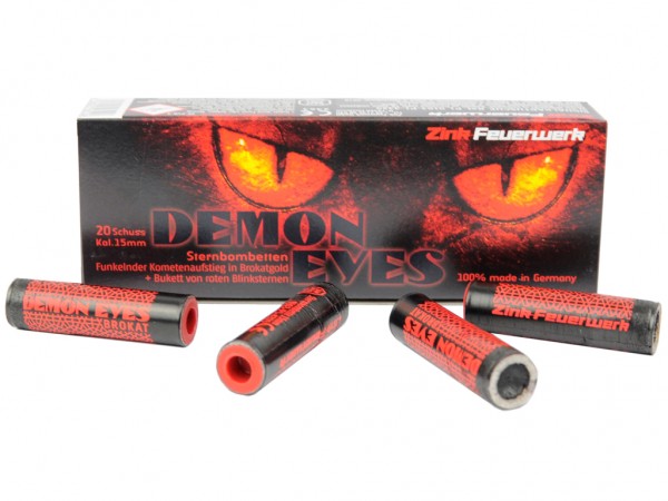 Zink Feuerwerk Demon Eyes Sternbombetten Kal. 15mm 20 Schuss